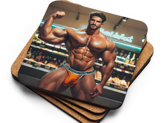 InkDazzle Coaster – Hunk Supermarket Edition