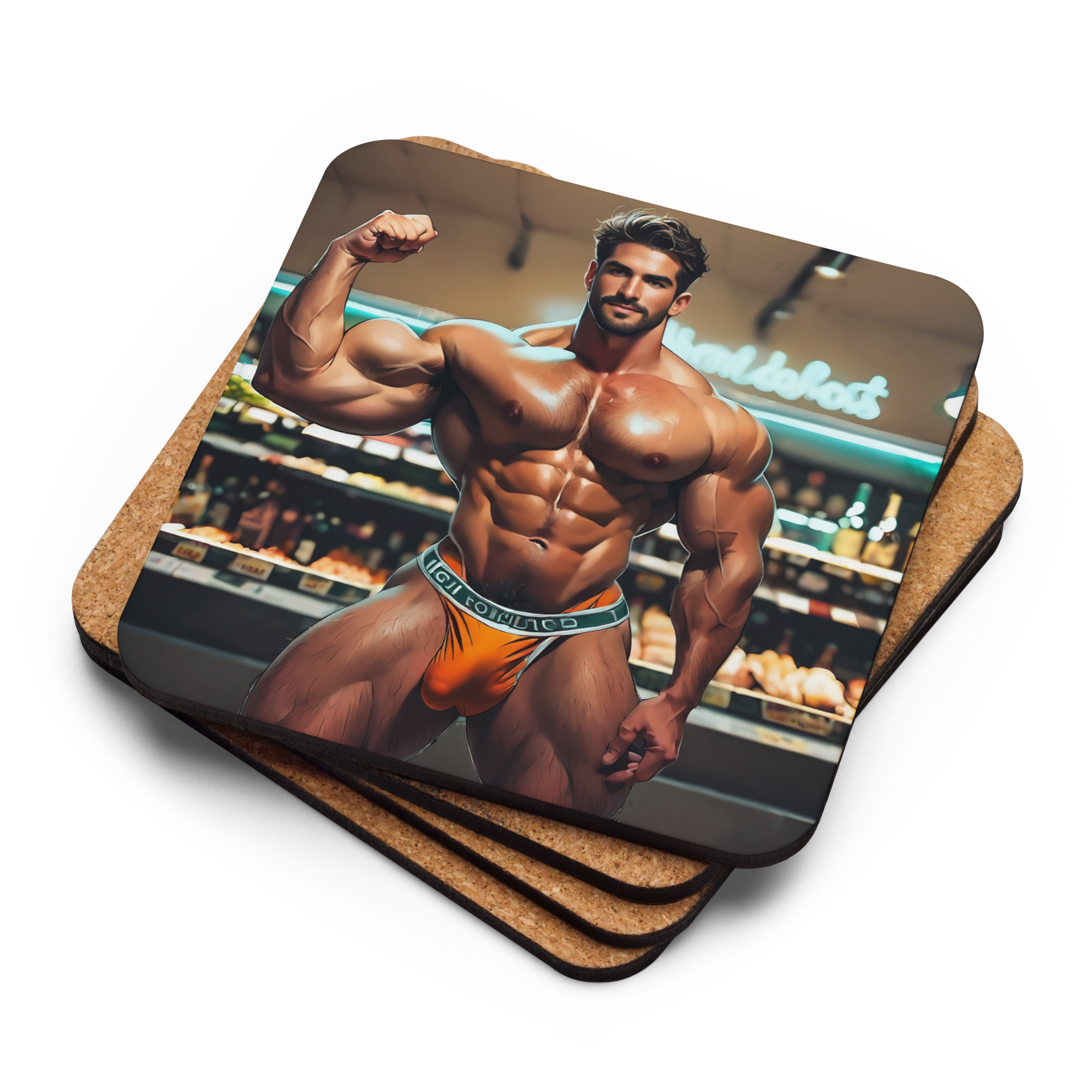 InkDazzle Coaster – Hunk Supermarket Edition